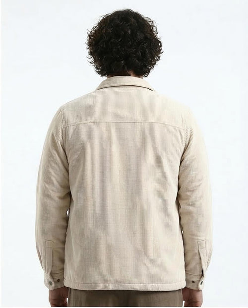 Ravin Oversized Corduroy Shacket in Cream - O180571