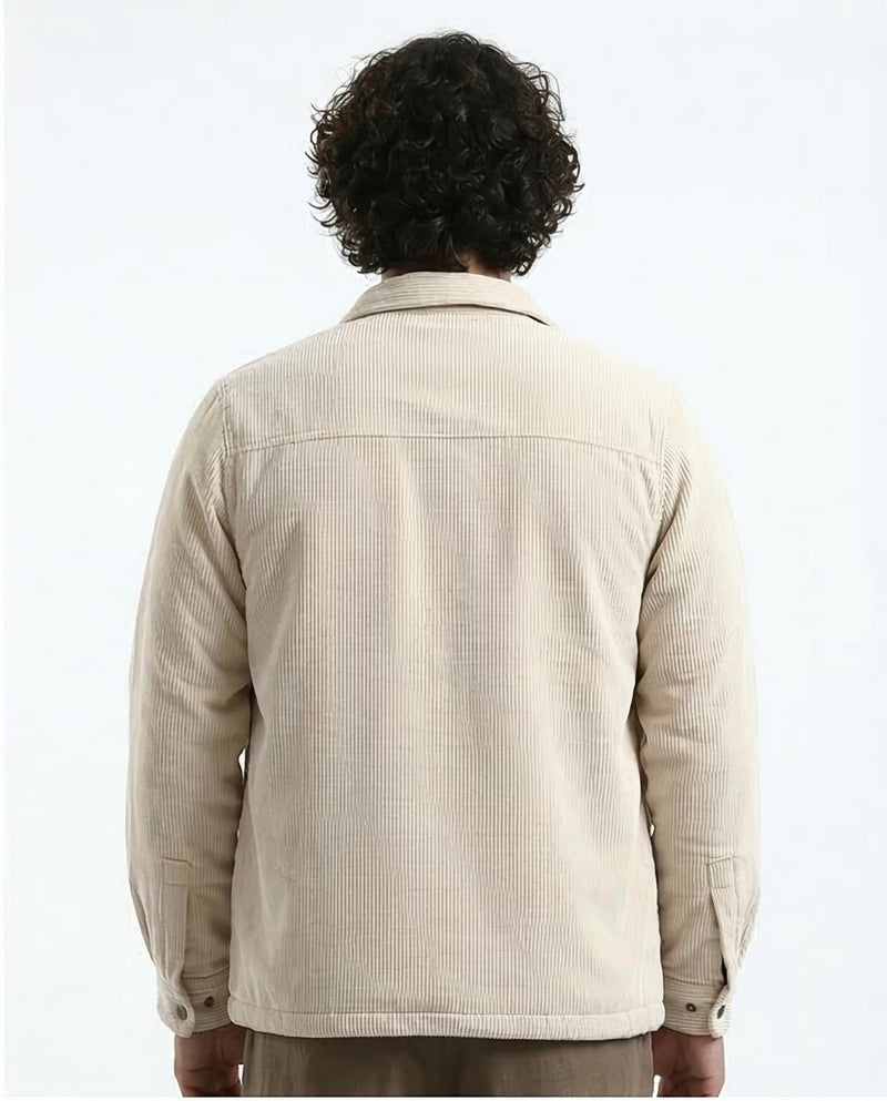 Ravin Oversized Corduroy Shacket in Cream - O180571