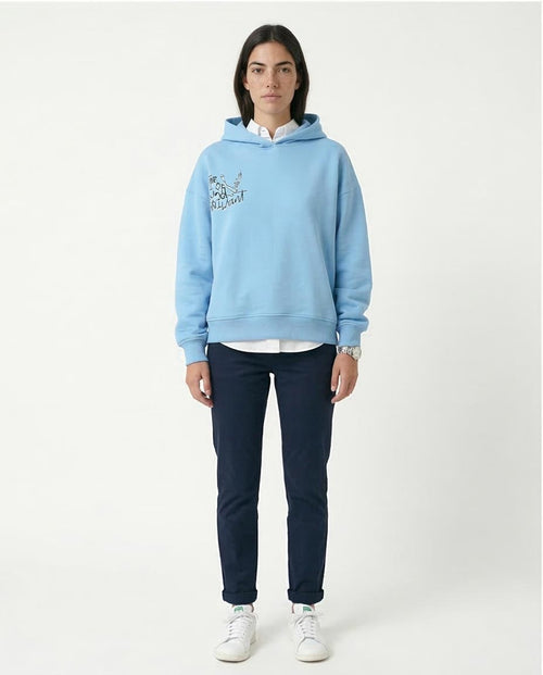 Ravin Artistic Graphic Oversized Hoodie in Sky Blue - O180770