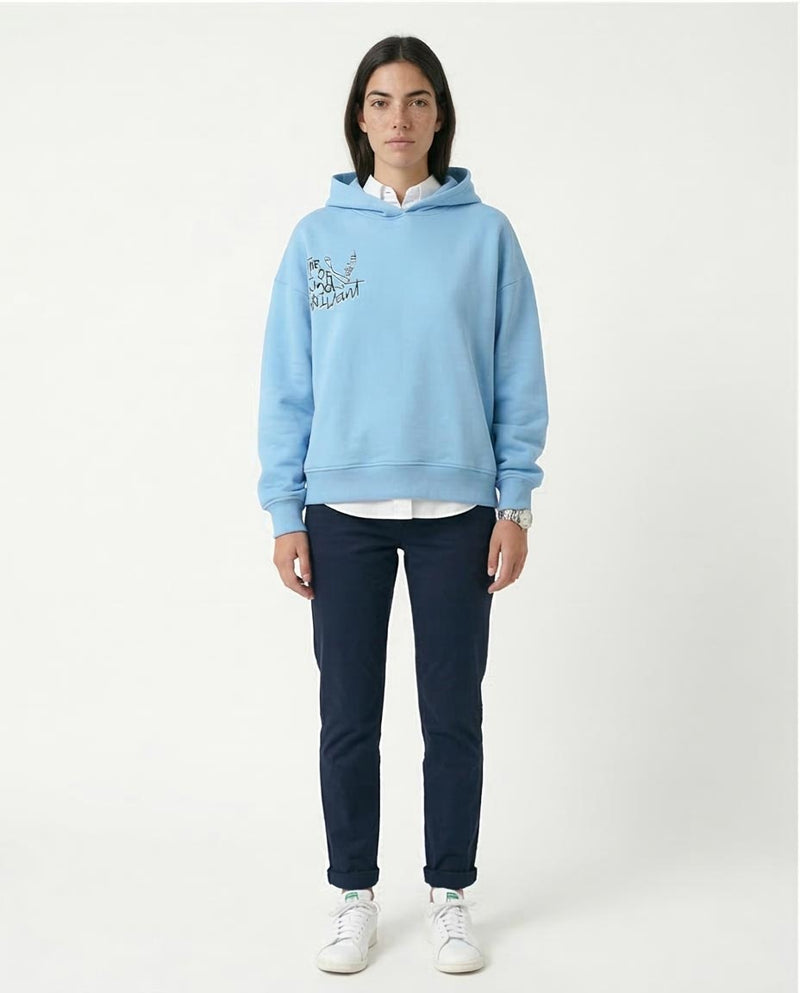 Ravin Artistic Graphic Oversized Hoodie in Sky Blue - O180770