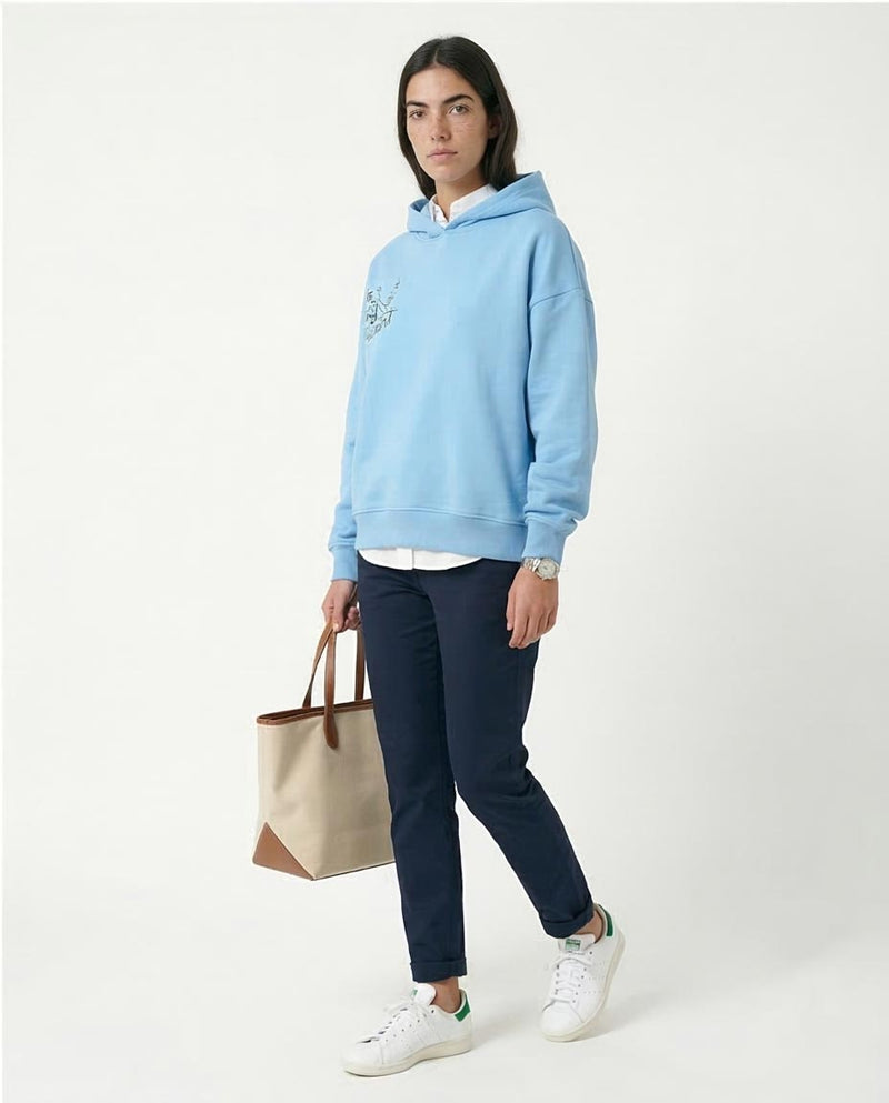 Ravin Artistic Graphic Oversized Hoodie in Sky Blue - O180770