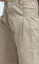 O180810 - Casual Wide Leg Pants with Two Buttons - Beige