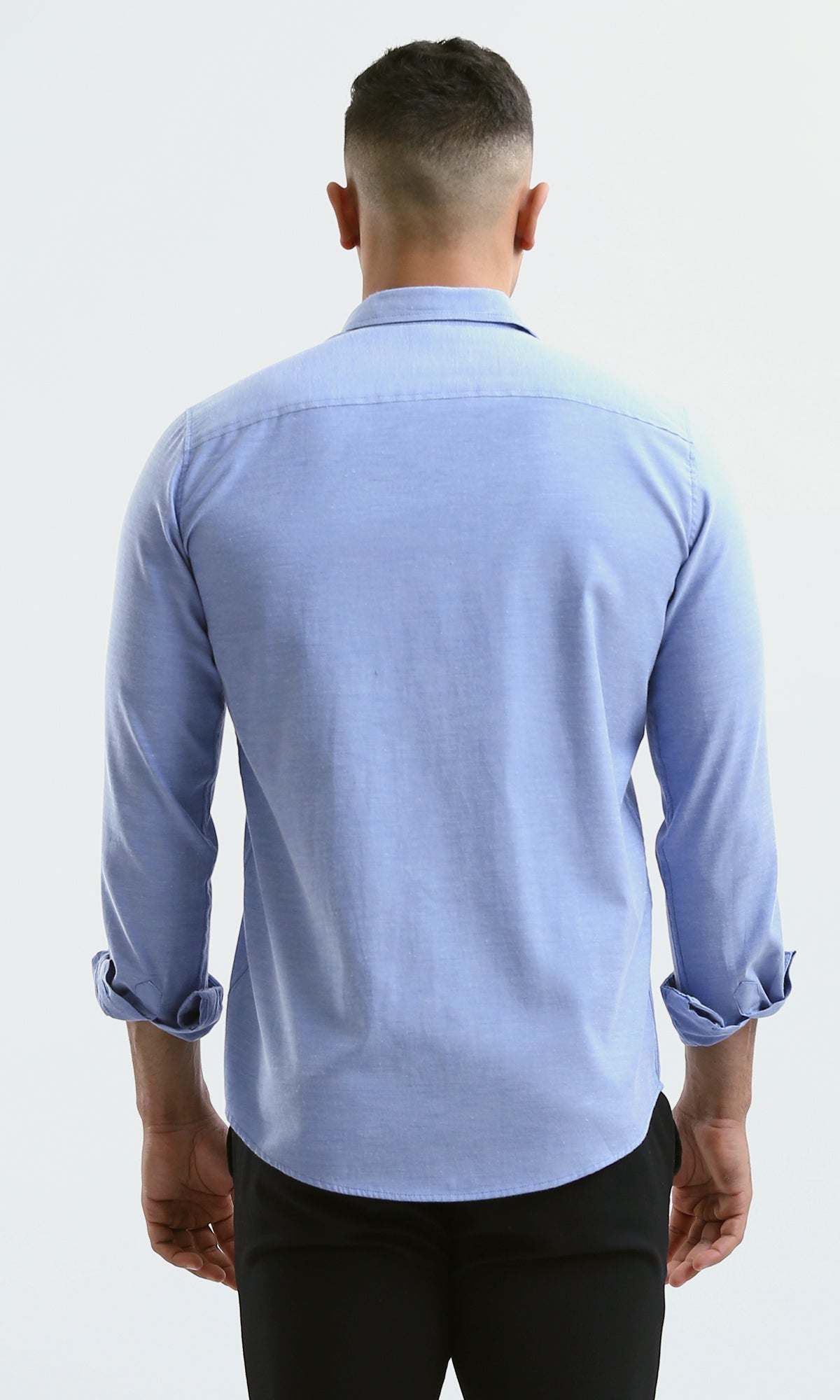 O180999 Regular Fit Long Sleeves Baby Blue Shirt