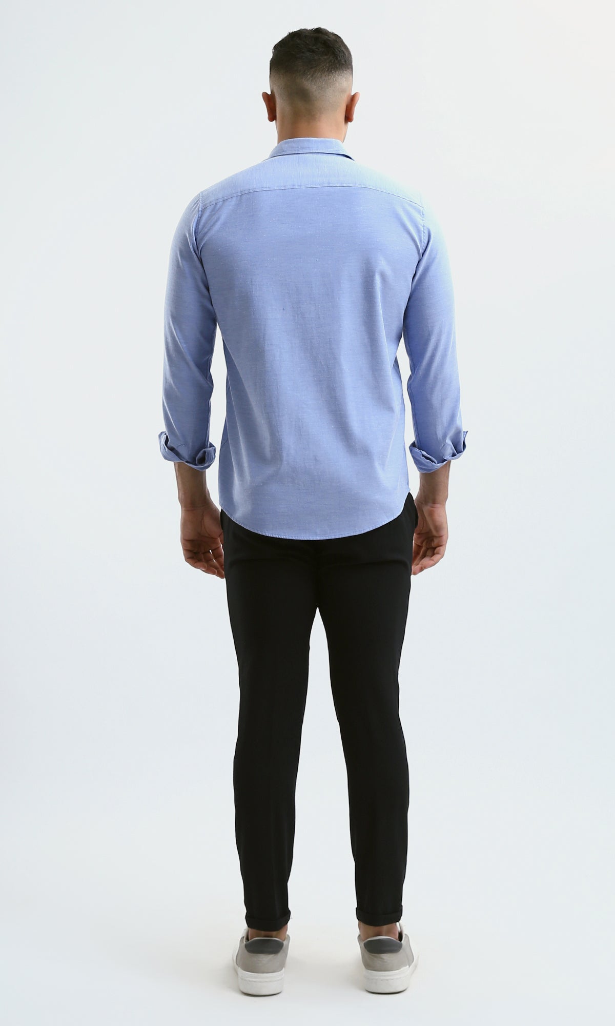 O180999 Regular Fit Long Sleeves Baby Blue Shirt