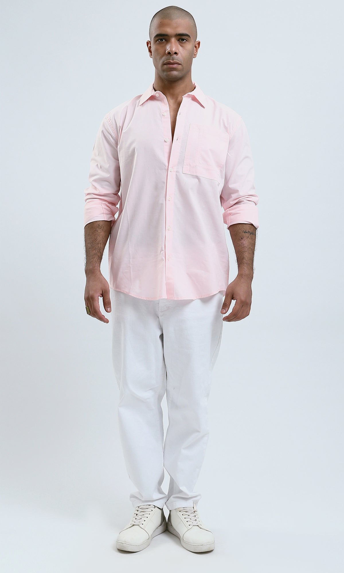 O181025 Buttoned Medium Sea Rose Long Sleeves Shirt