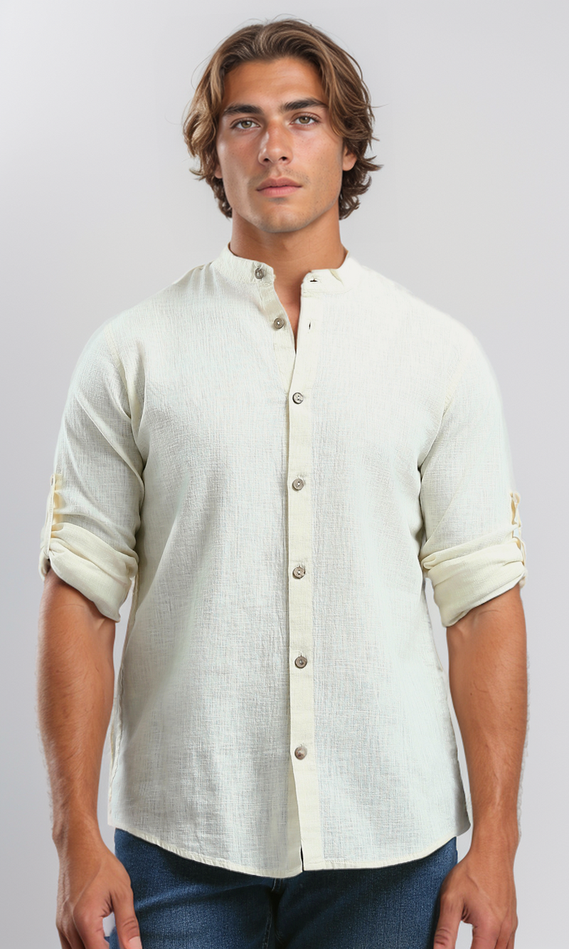 O181026 Long Sleeves Summer Shirt With Mandarin Collar
