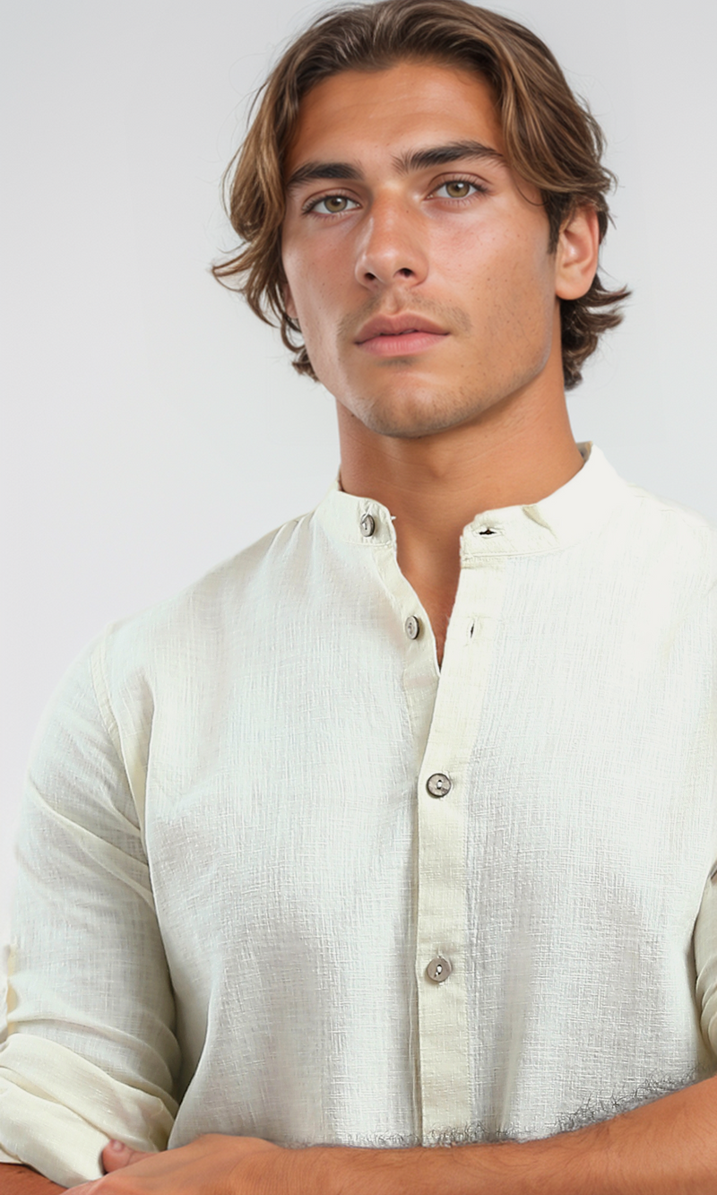 O181026 Long Sleeves Summer Shirt With Mandarin Collar