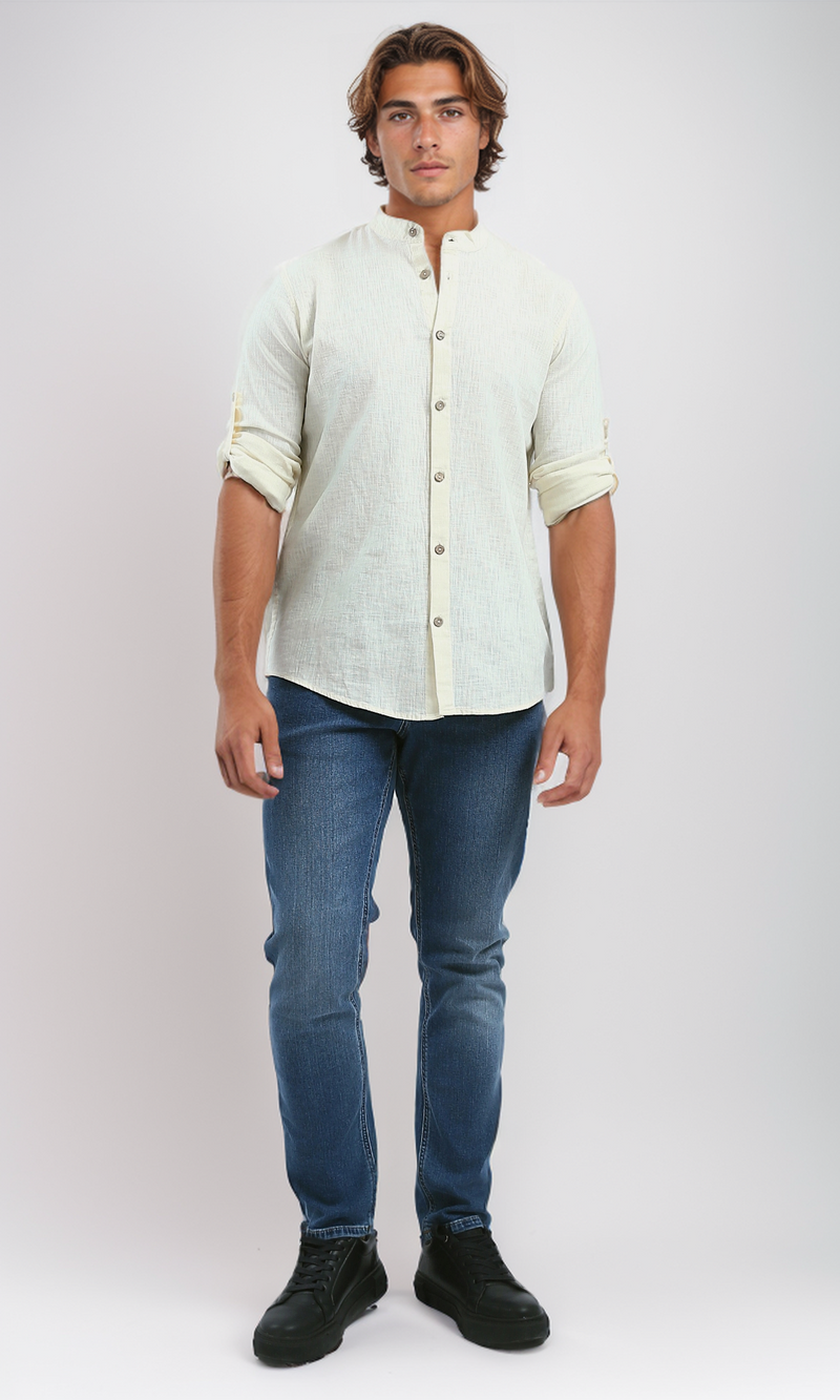 O181026 Long Sleeves Summer Shirt With Mandarin Collar