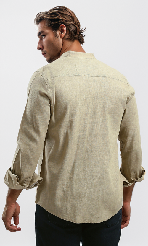 O181029 Regular Fit Coffe Shirt With Full Buttons