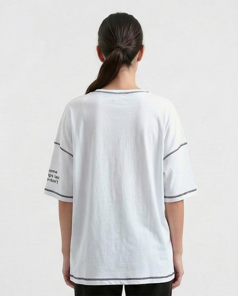 Ravin | "Make or Break" Oversized Contrast Stitch Tee - O181662