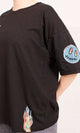 O181671-O181671 - Graphic Oversized T-Shirt - Black