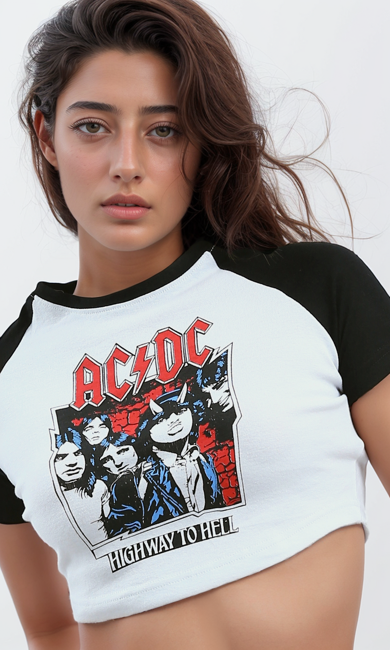 O181678 White Front Print & Back Cotton Casual Tee