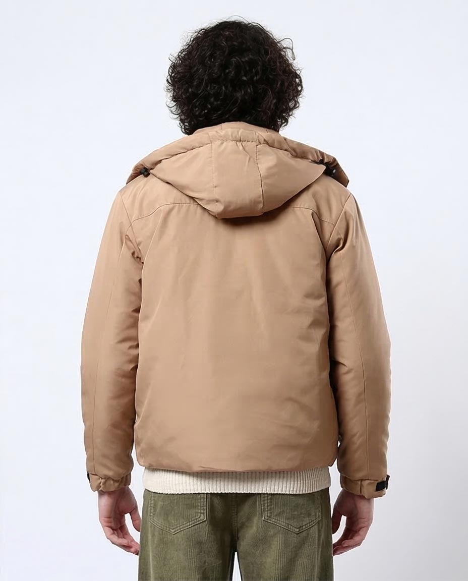 Tan Hooded Multi-Pocket Utility Jacket - O181759