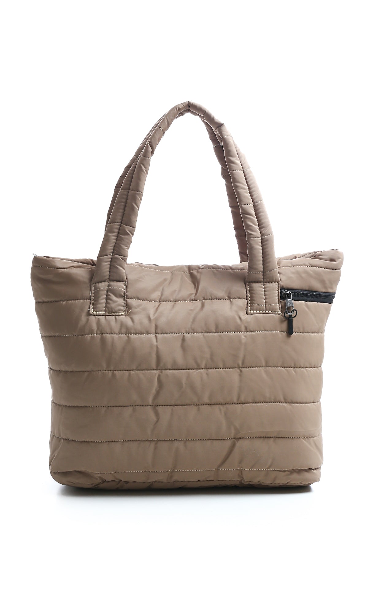 O181884 Zipped Casual Dark Beige Quilted Hand-Bag