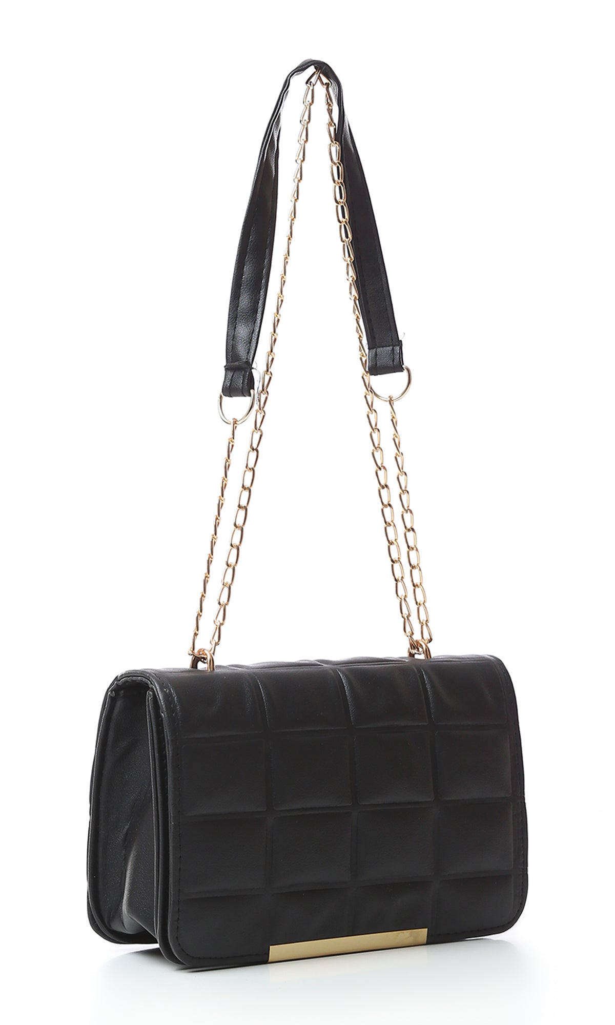 O181971 Blocks Cross-Body Bag With Chain Handle - Black