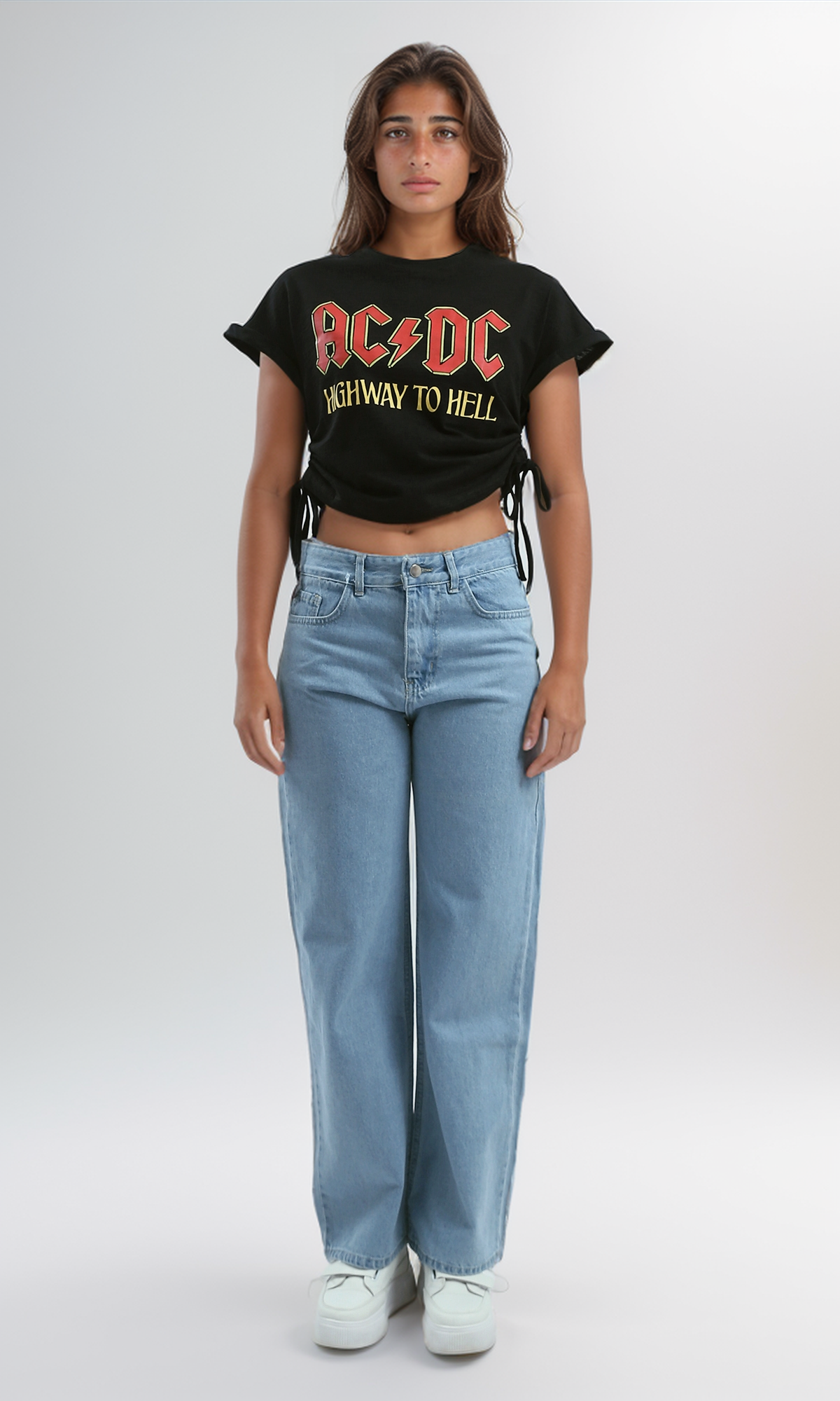 O182029 "Acdc" Short Sleeves Black Cotton Tee