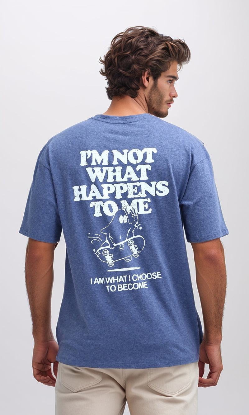 تي شيرت صيفي كحلي بأكمام للكوع