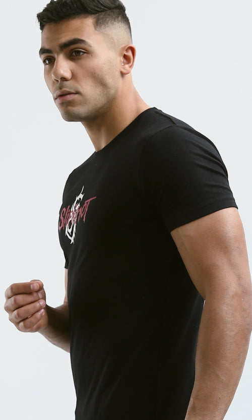 O182443 "Slipknot" Print Black Short Sleeves Tee