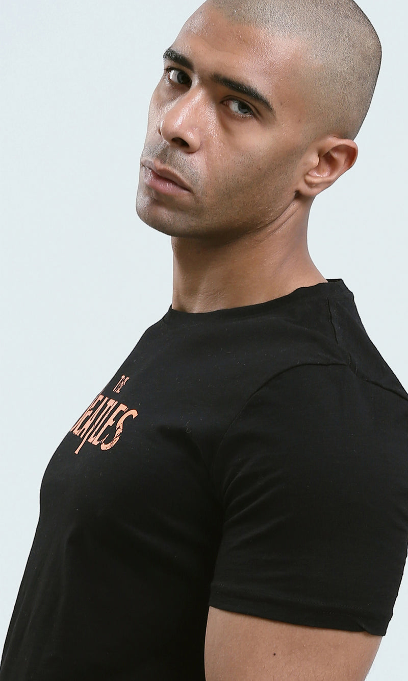 O182448 - Black Tee with Front & Back Print "The Beatles"