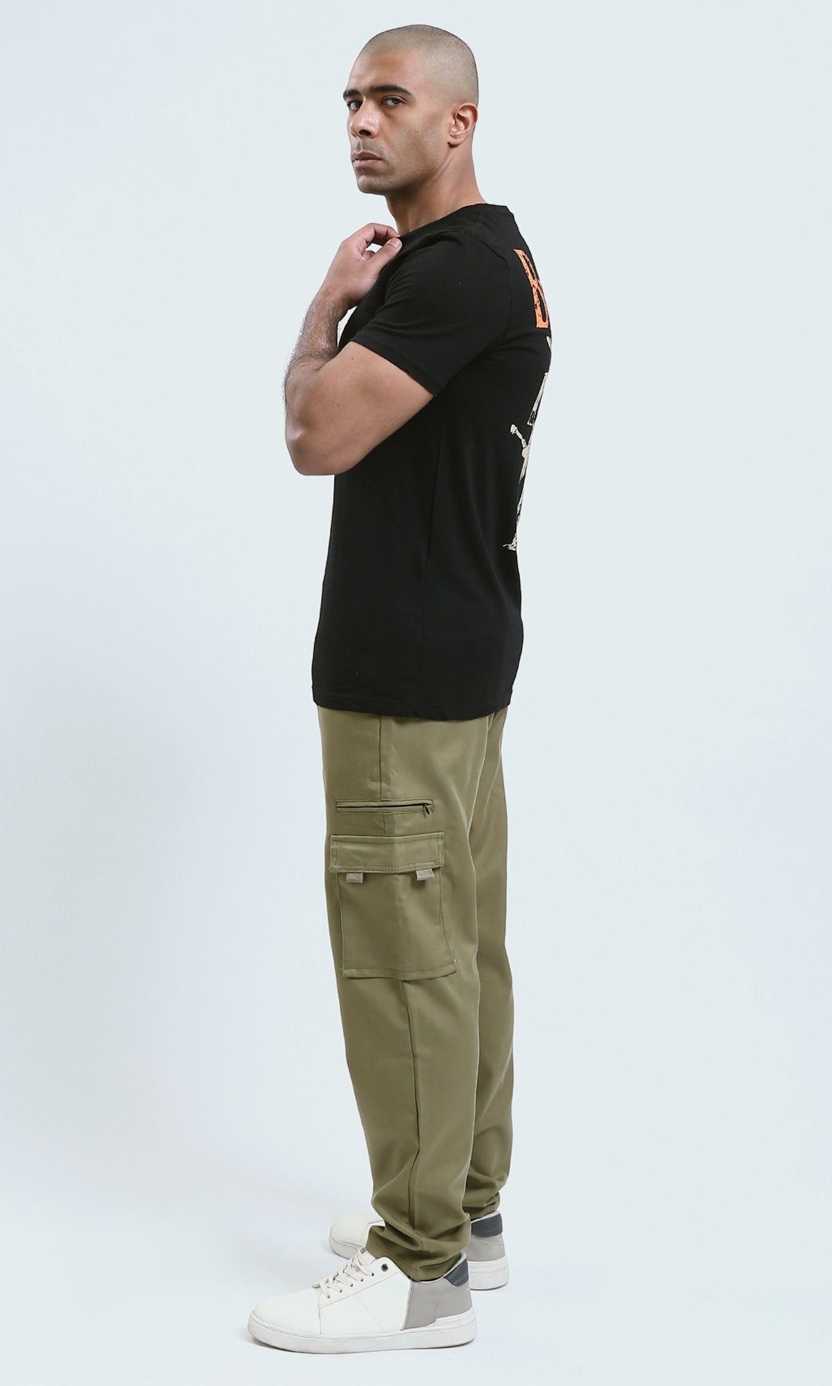 O182448 - Black Tee with Front & Back Print "The Beatles"