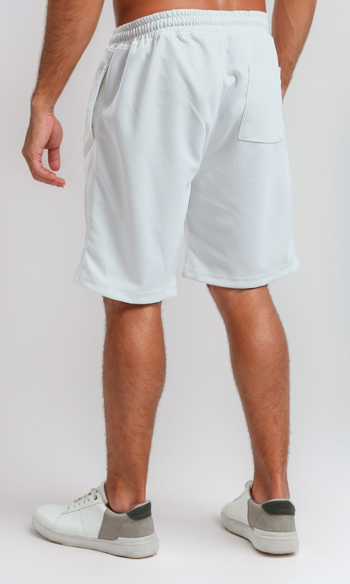 O182741 Slip On White Summer Shorts With Pockets