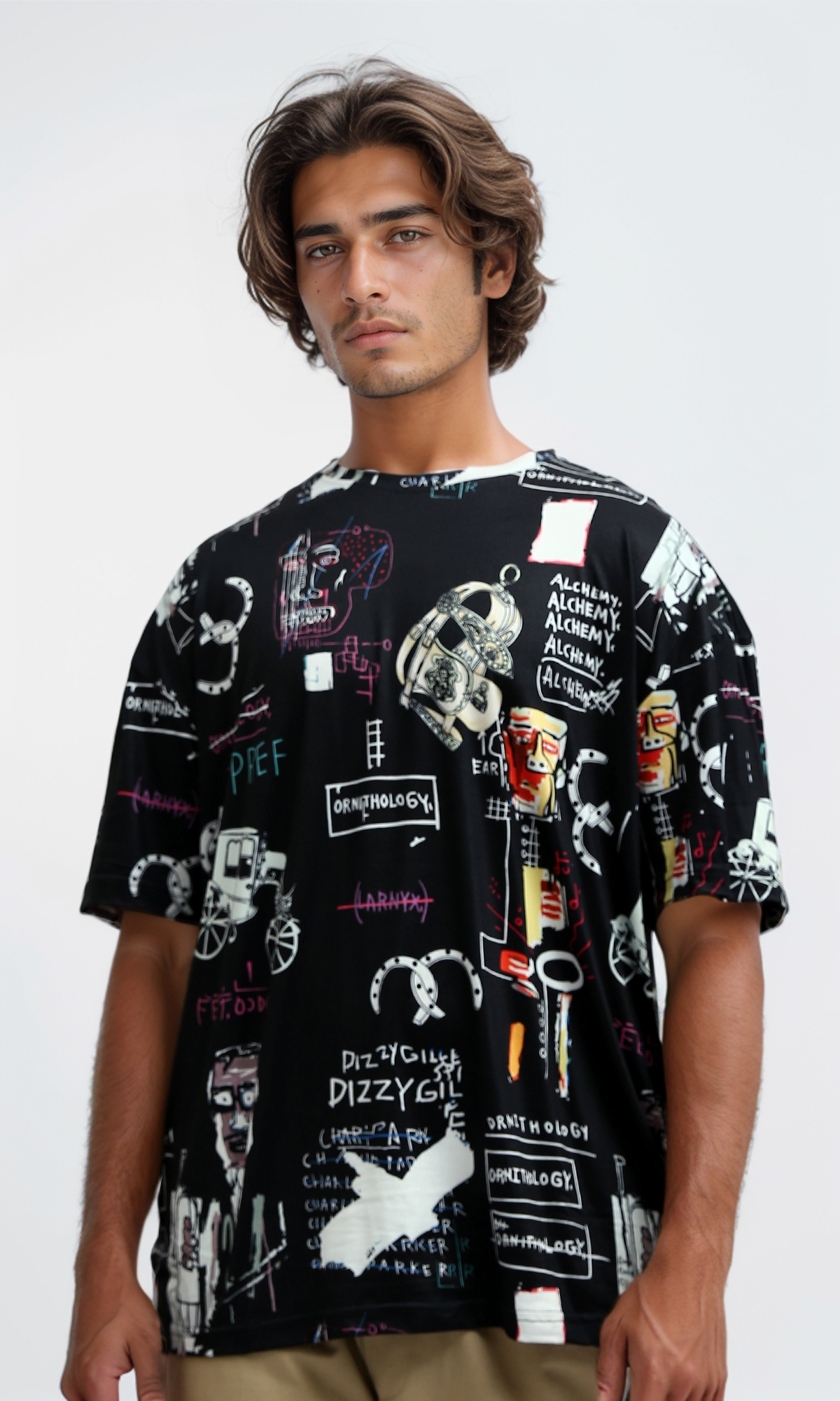 O182815 Multicolour Patterned Tee With Short Sleeves