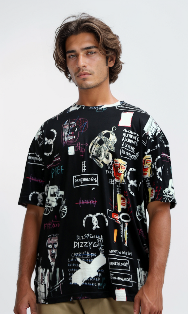 O182815 Multicolour Patterned Tee With Short Sleeves