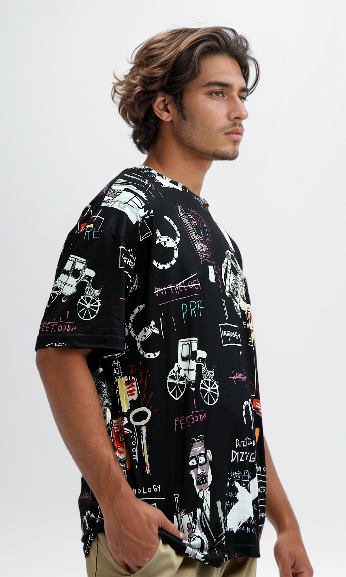 O182815 Multicolour Patterned Tee With Short Sleeves