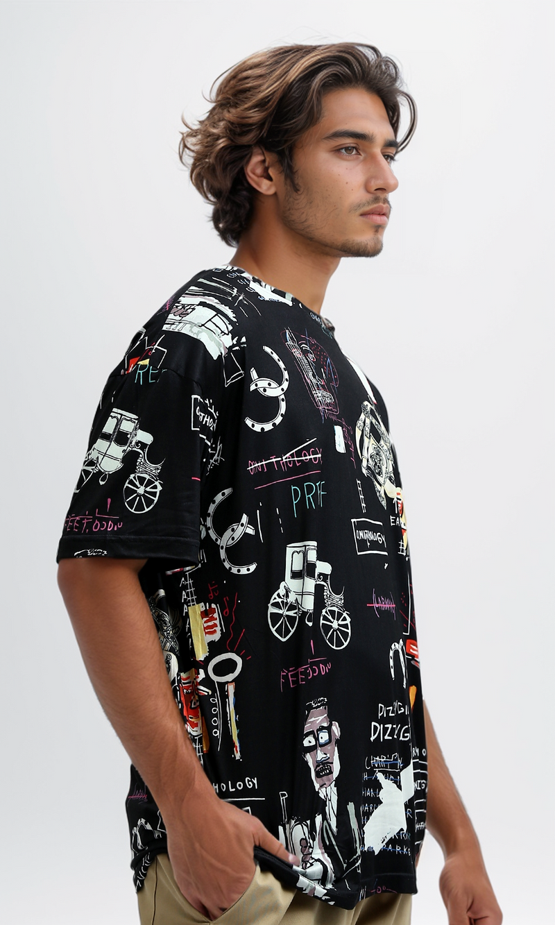 O182815 Multicolour Patterned Tee With Short Sleeves