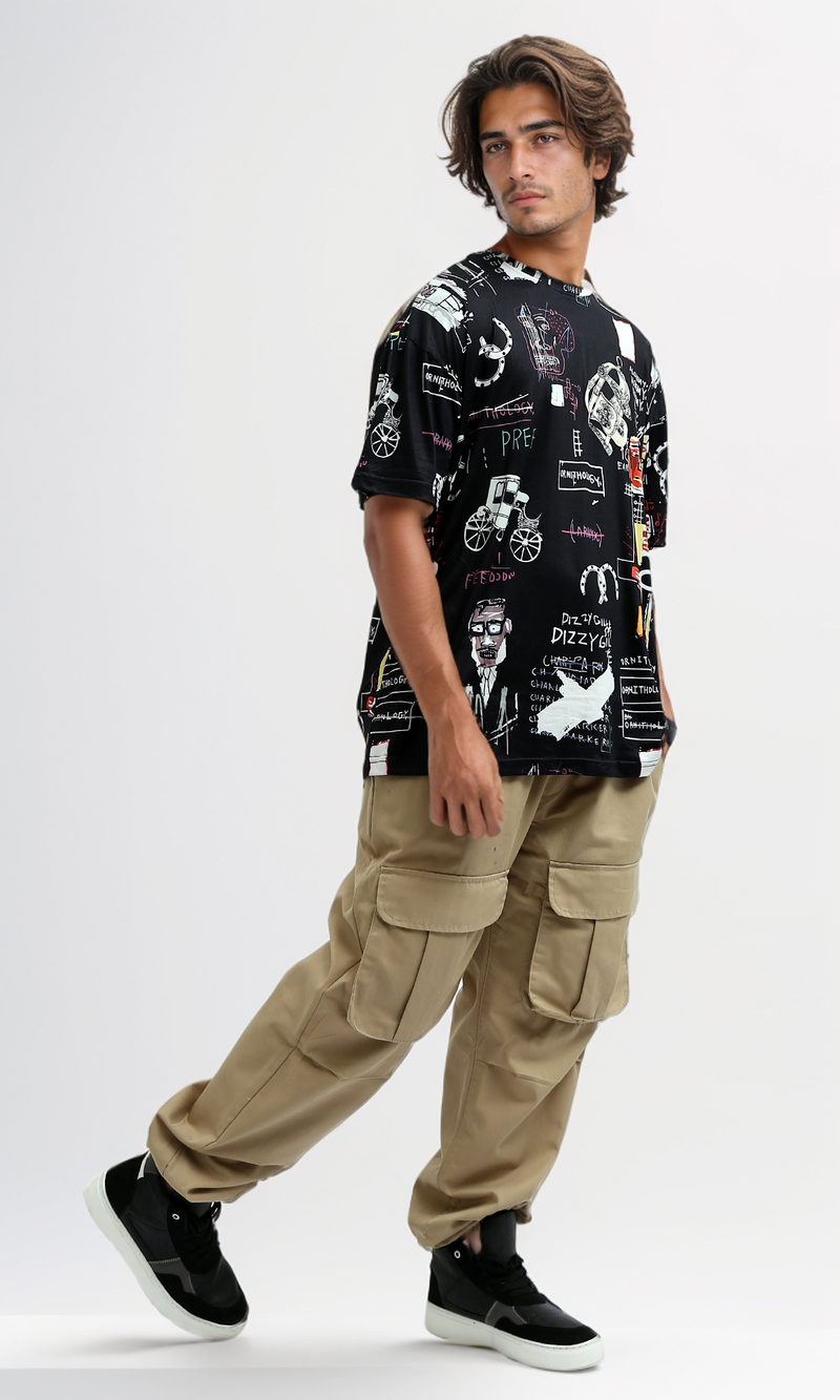 O182815 Multicolour Patterned Tee With Short Sleeves