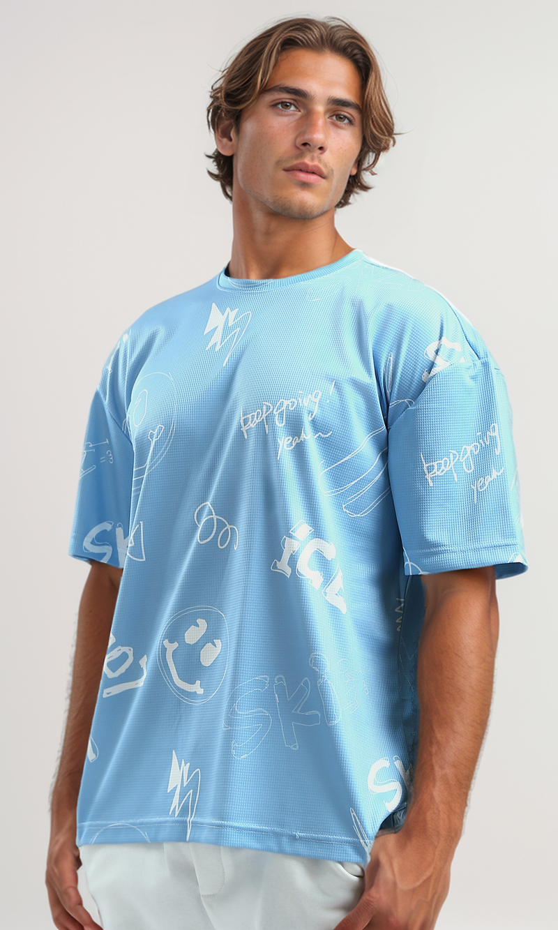 O182817 Summer Patterned Tee Elbow-Sleeves