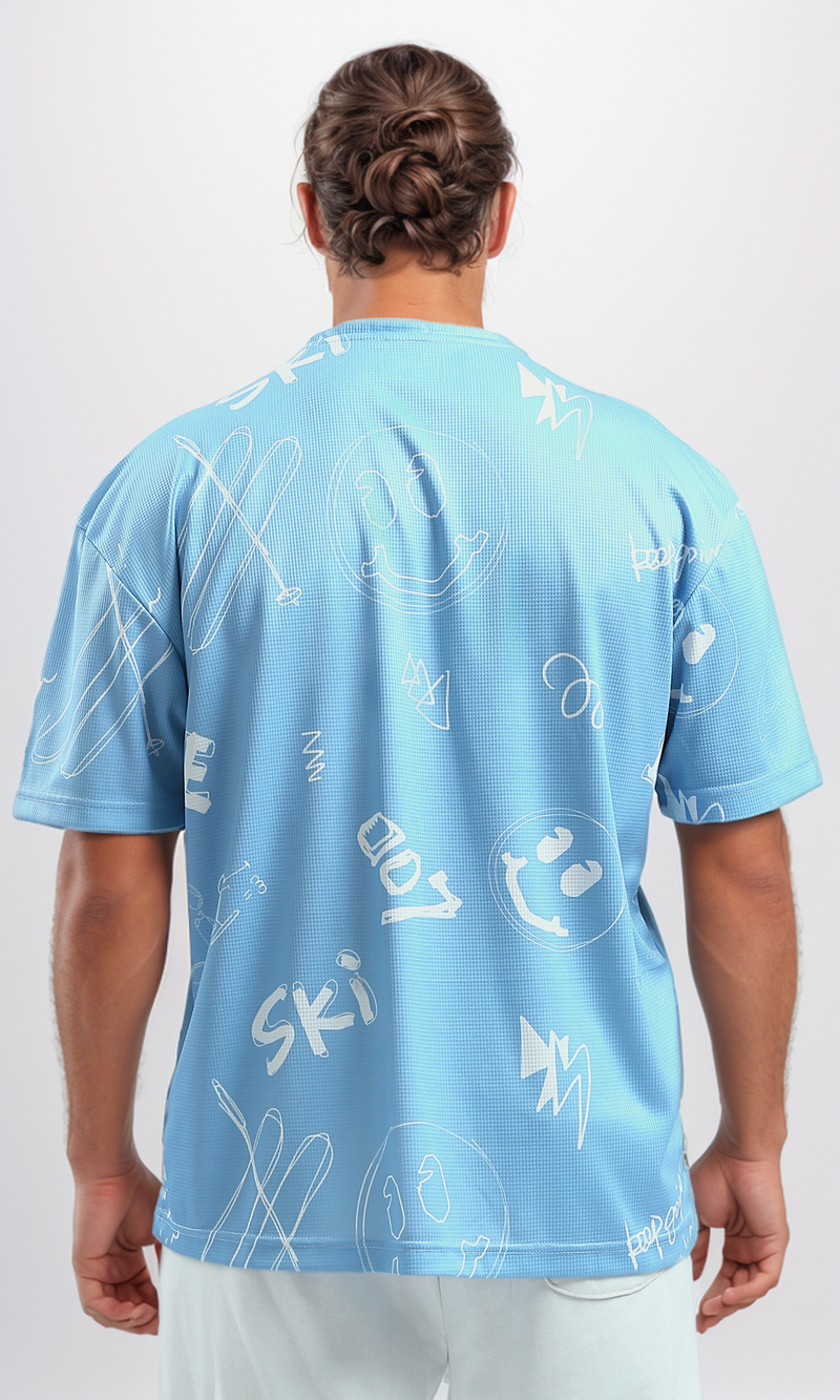 O182817 Summer Patterned Tee Elbow-Sleeves