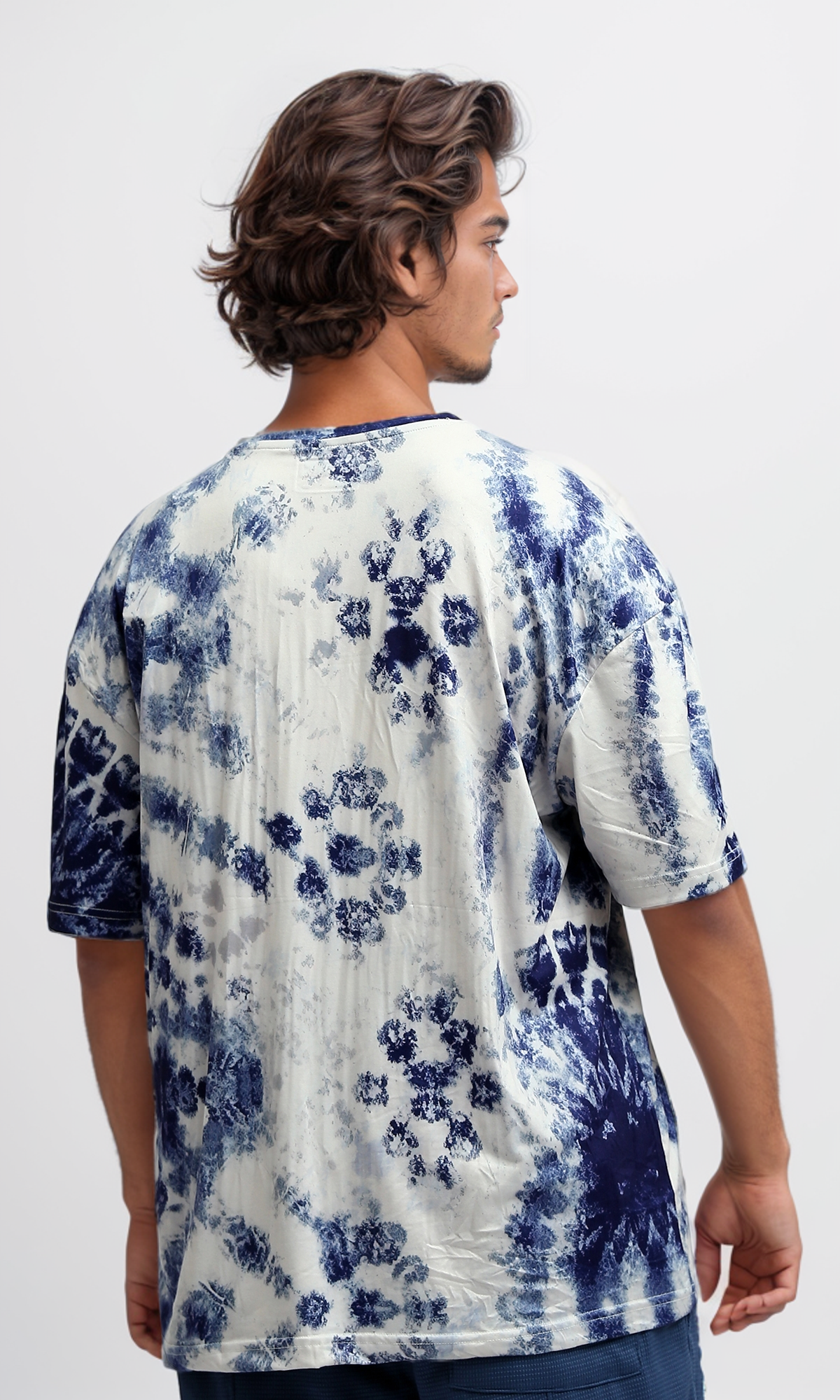 O182818 Round Neck Slip On Multicolour Patterned Tee