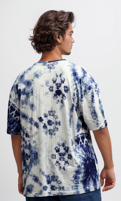 O182818 Round Neck Slip On Multicolour Patterned Tee