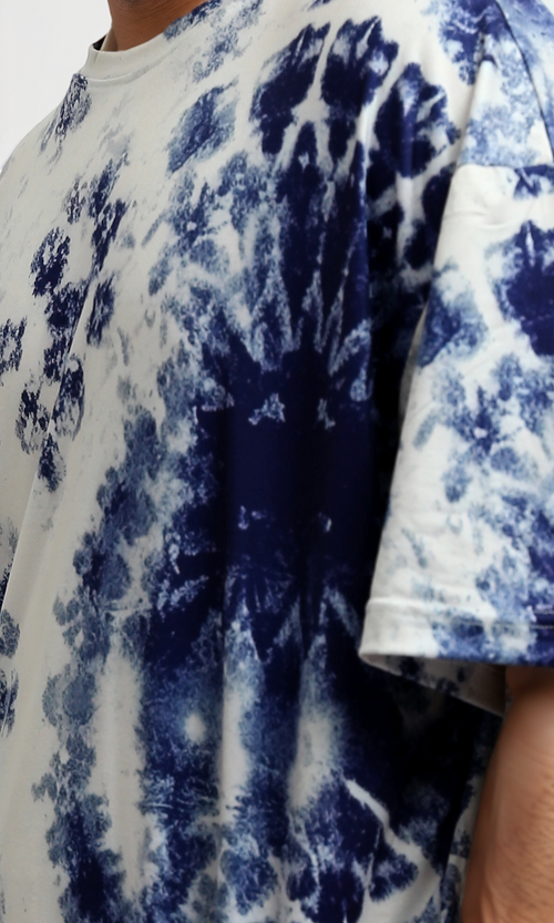 O182818 Round Neck Slip On Multicolour Patterned Tee