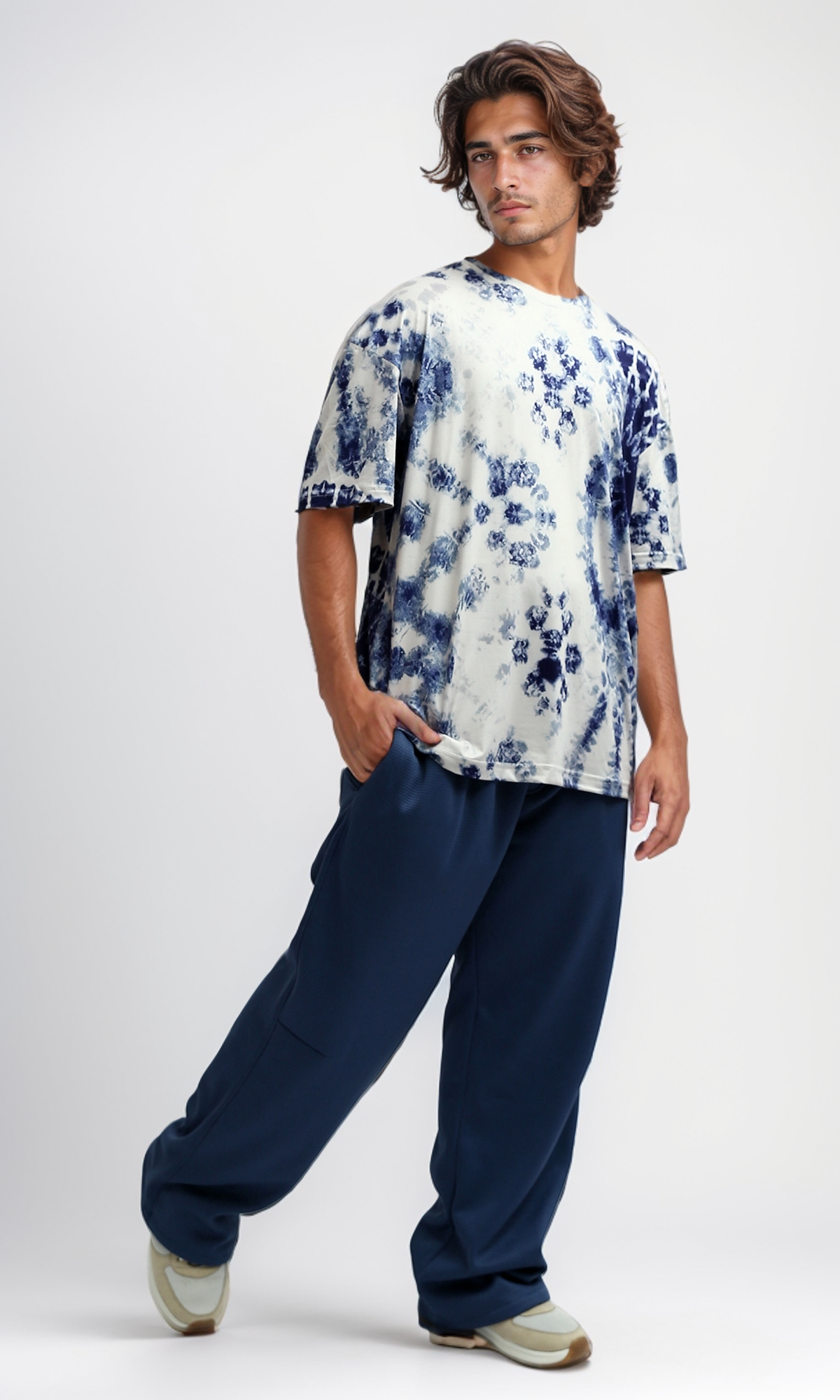 O182818 Round Neck Slip On Multicolour Patterned Tee