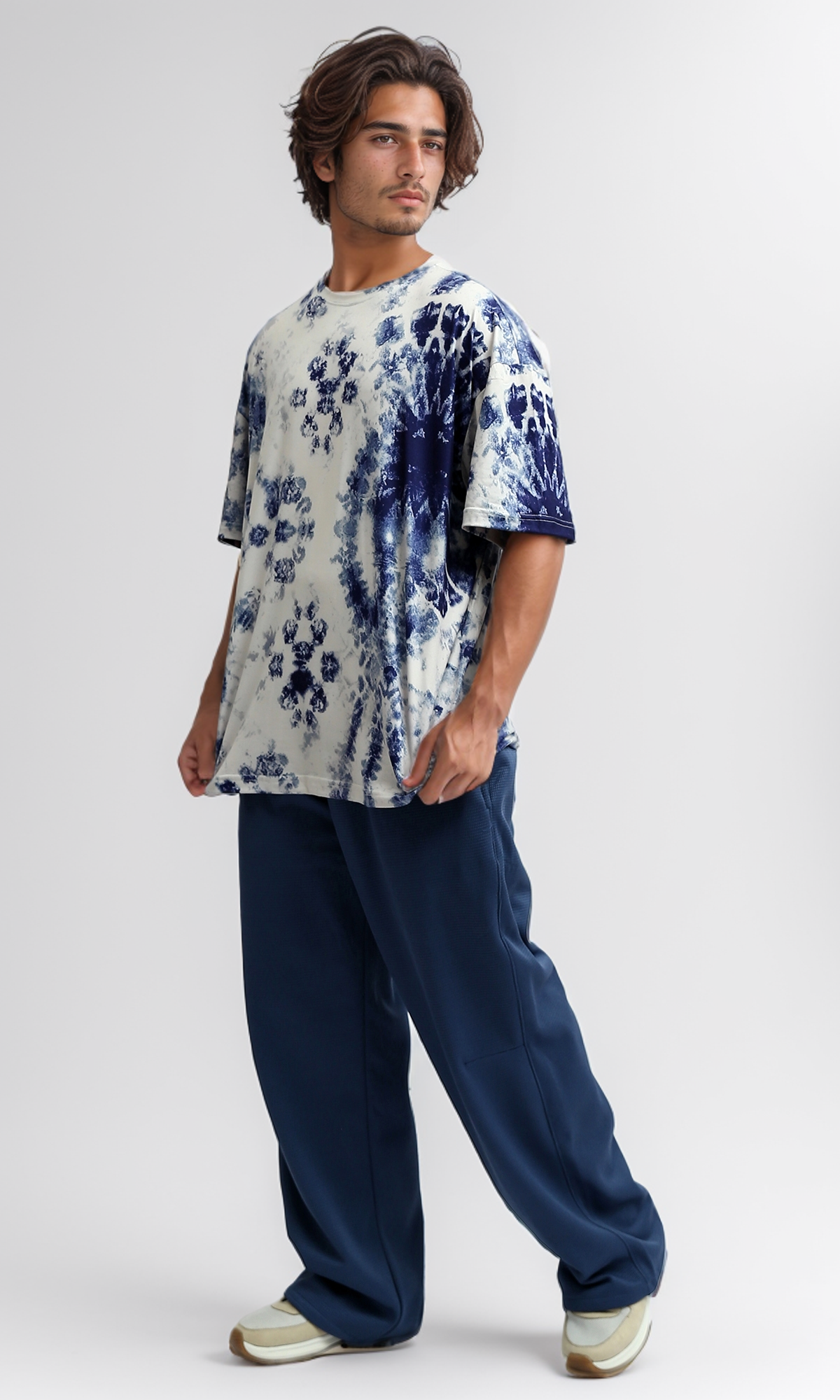 O182818 Round Neck Slip On Multicolour Patterned Tee