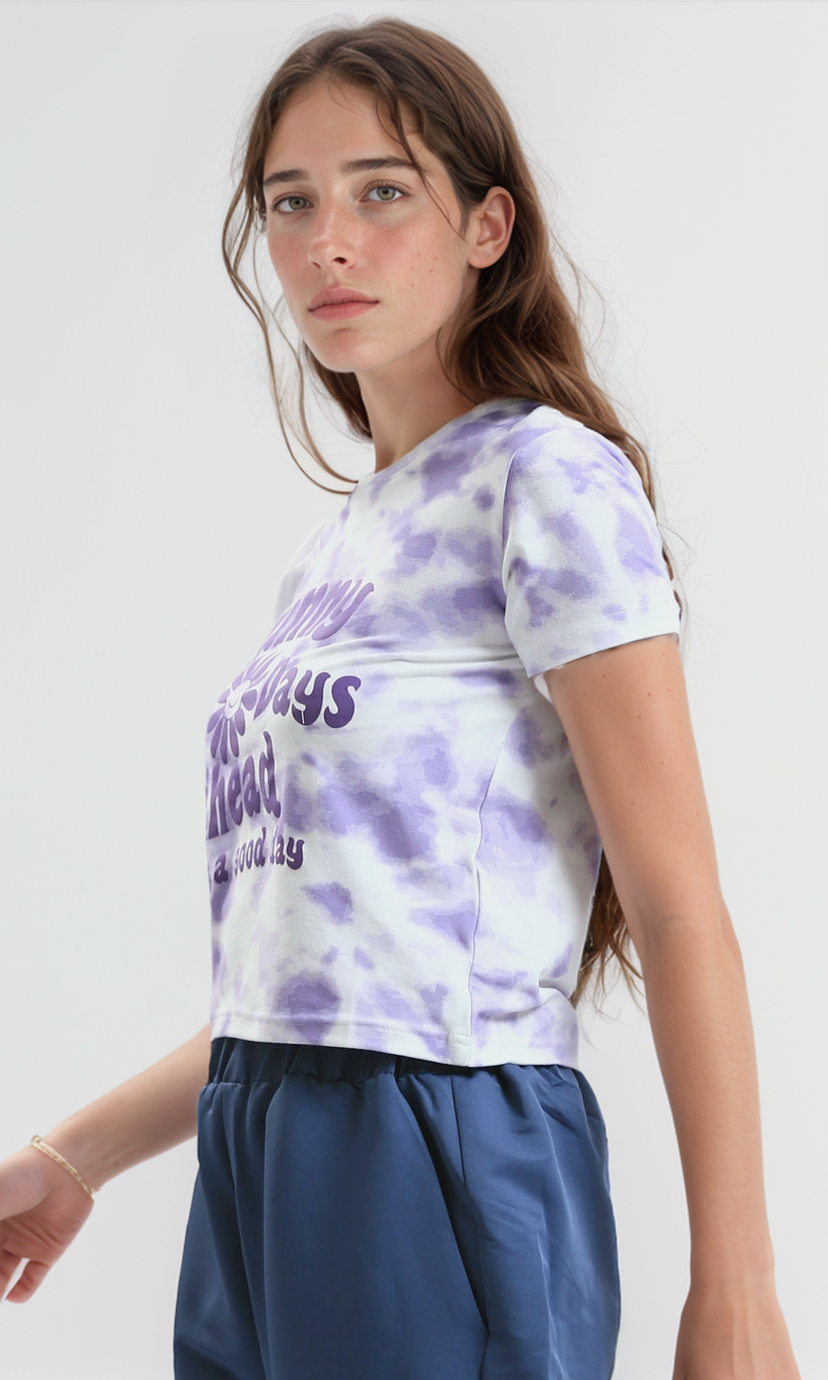 O182836 Printed "Sunny Days" Short Sleeves Regular Fit Tee - Multicolour