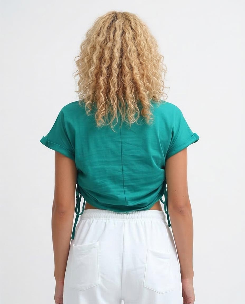 Ready Steady Grow Graphic Tee with Side Drawstrings - O182846