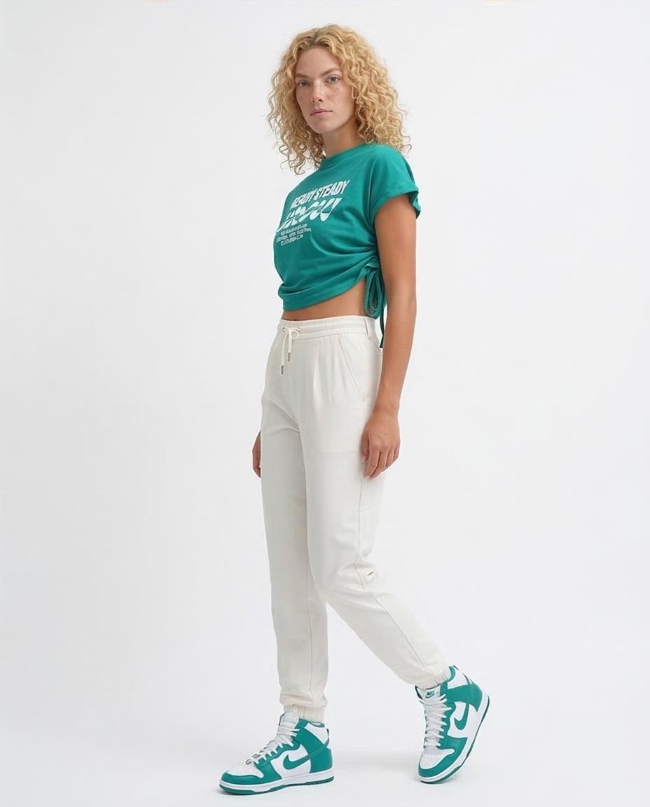 Ready Steady Grow Graphic Tee with Side Drawstrings - O182846