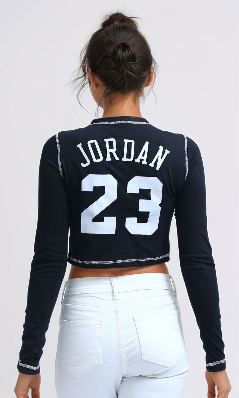 O182849 - Long Sleeves Printed ''Chicago Bulls'' Tee - Black