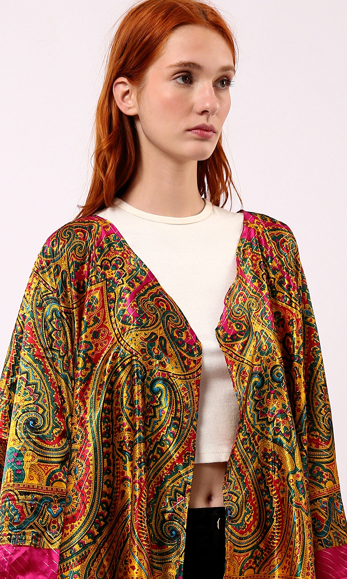 O182858 Multicolour Patterns Fashionable Stain Cardigan