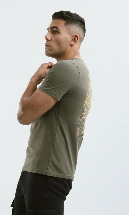 O182900 "Keep Me Wild" Olive Printed Summer Tee