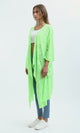 O182996 Long Sleeves Loose Fit Heather Neon Green Cardigan