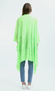 O182996 Long Sleeves Loose Fit Heather Neon Green Cardigan