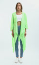O182996 Long Sleeves Loose Fit Heather Neon Green Cardigan