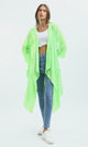 O182996 Long Sleeves Loose Fit Heather Neon Green Cardigan