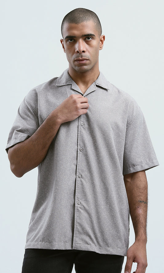 O183000 Grey Solid Casual Elbow Sleeves Shirt