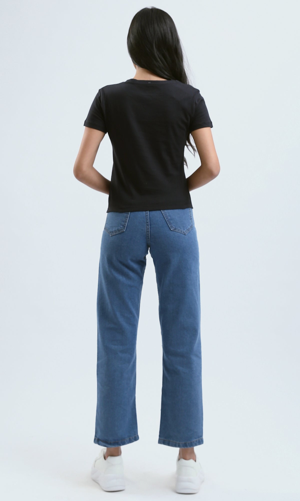 O183069 Printed "Dreamer" Short Sleeves Black Cotton Tee