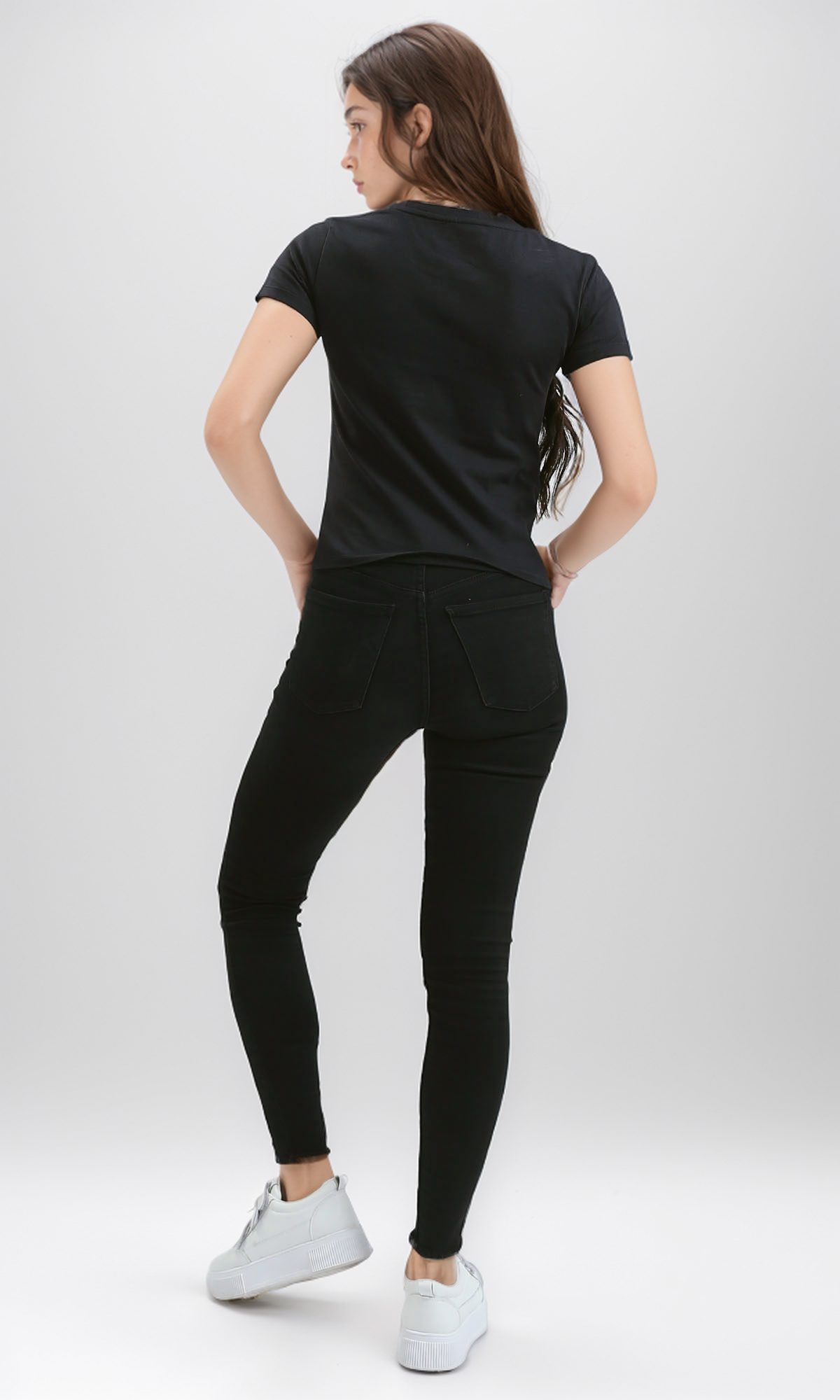 O183070 Casual Regular Fit Black Short Tee